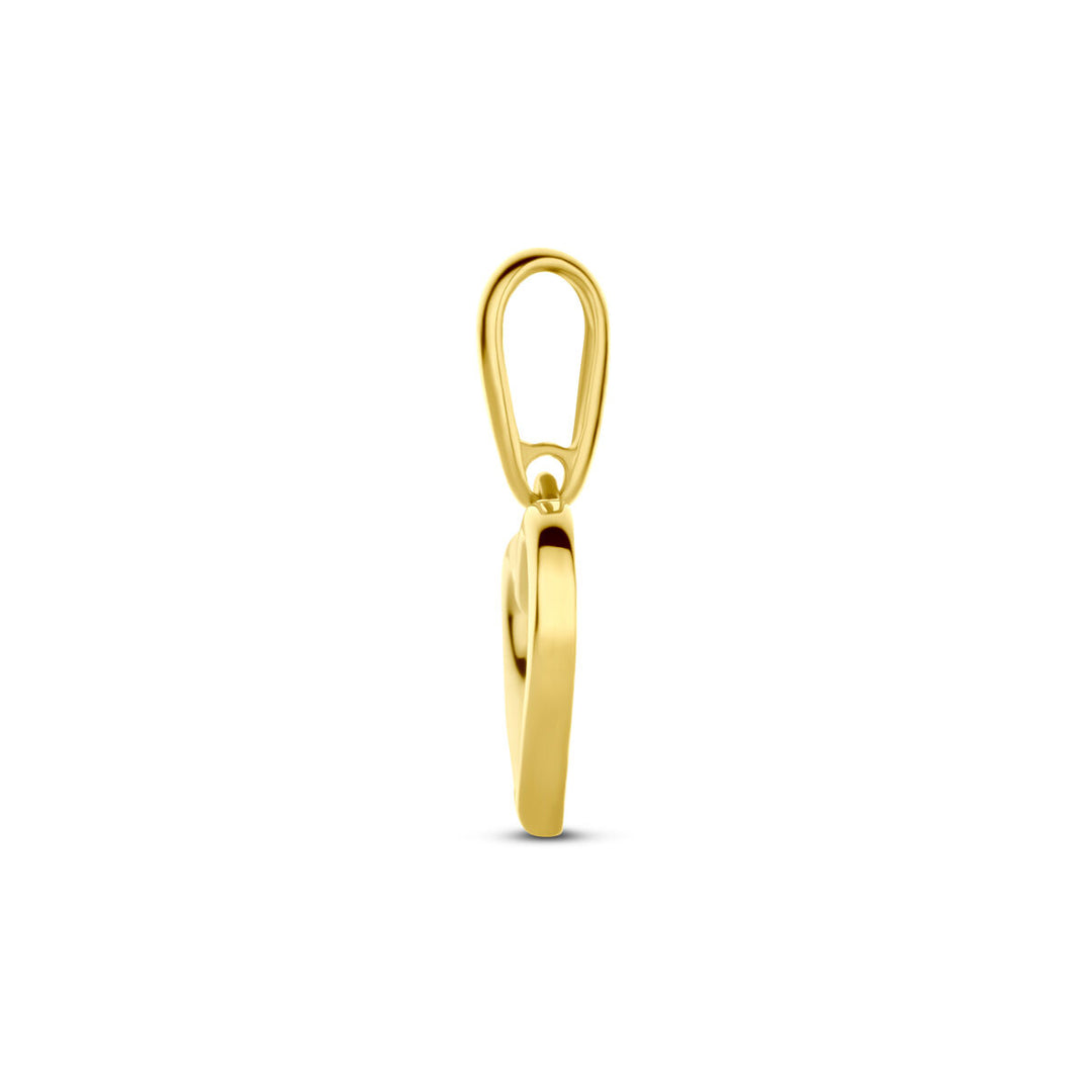 14k Geelgouden Hanger in Hartvorm – Een Tijdloos Symbool van Liefde