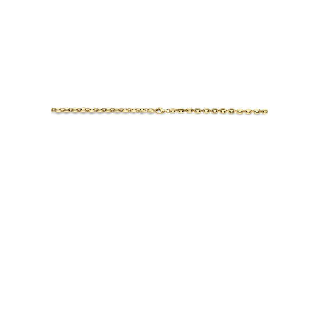 14K Geelgouden Collier met Koffieboon Schakels van 4,2 mm – Elegant en Uniek