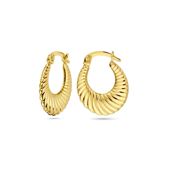 Elegante 14k Geelgouden Oorringen - 19x2.5mm