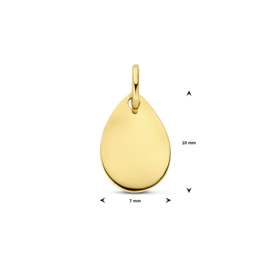14K Geelgouden Graveerhanger – Tijdloze Elegantie met een Persoonlijke Touch