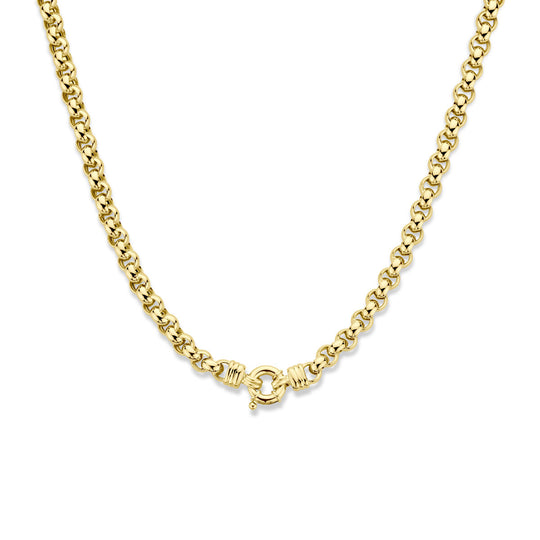 Stijlvol 14k Geelgouden Collier met Jasseron Schakel van 7mm - Draaglengte 45 cm