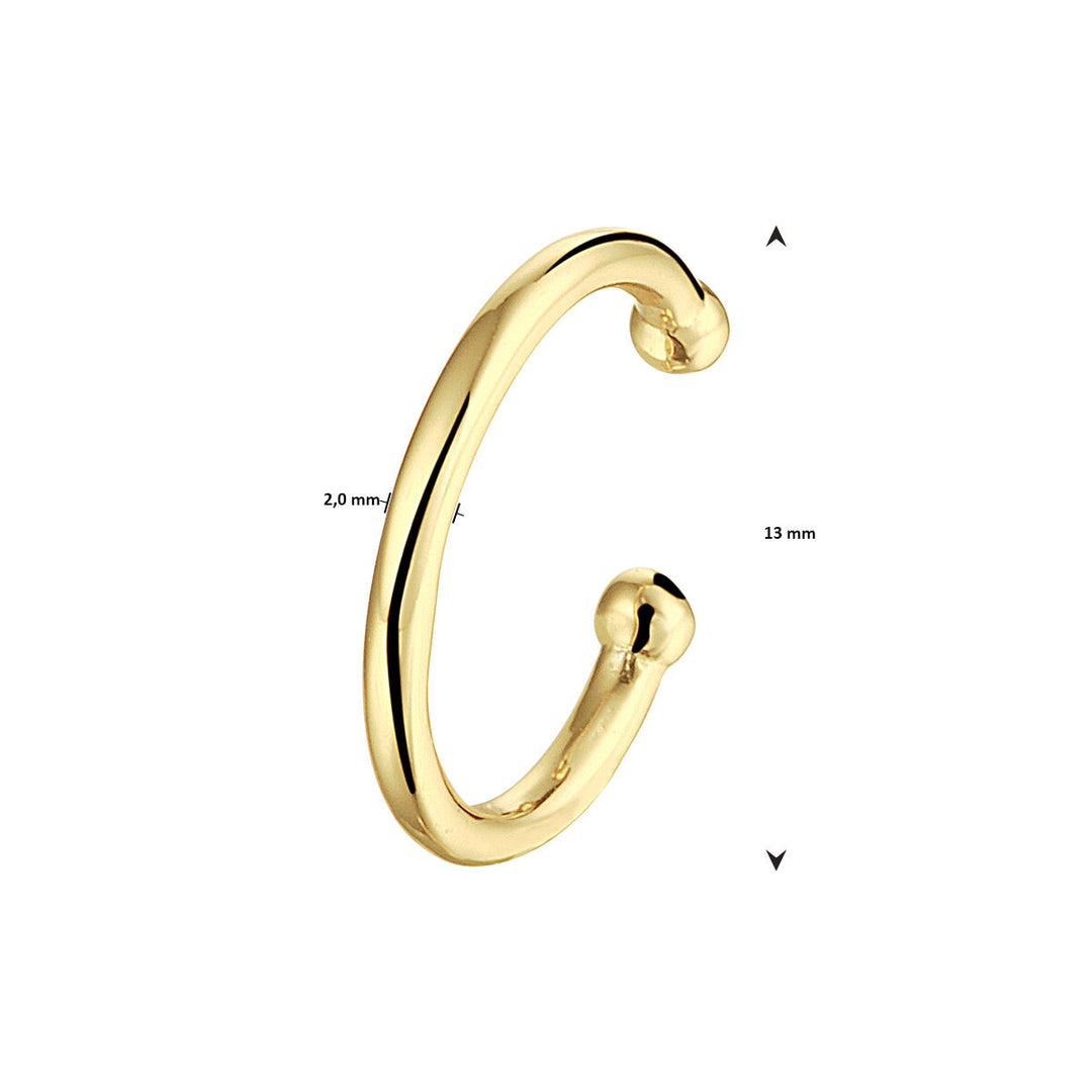 Vergulde 925 Zilveren Ear Cuff – 13 mm (Per Stuk)