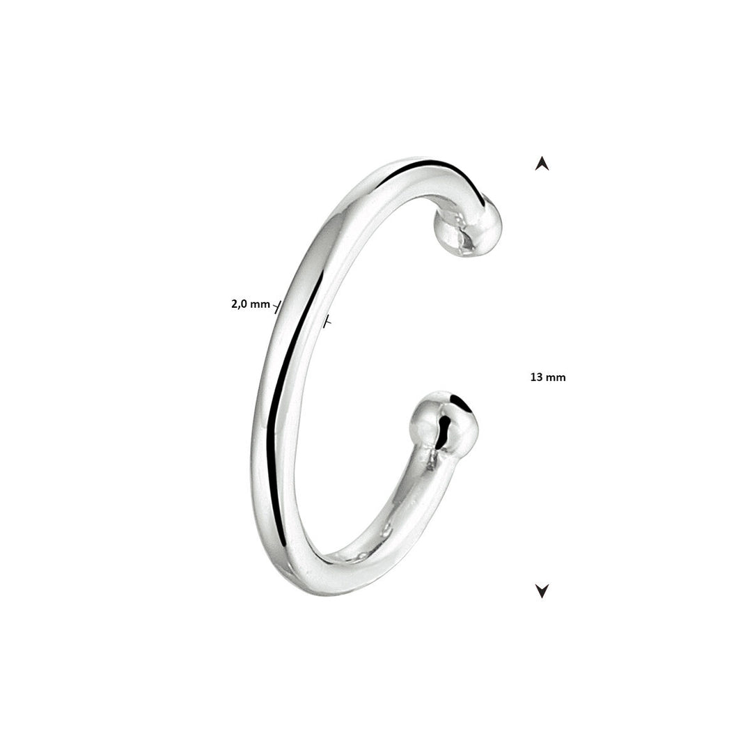 Gerhodineerde 925 Zilveren Ear Cuff – 13 mm (Per Stuk)
