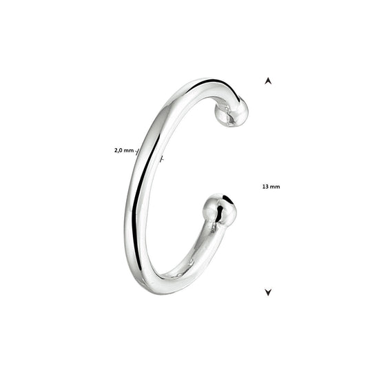 Gerhodineerde 925 Zilveren Ear Cuff – 13 mm (Per Stuk)