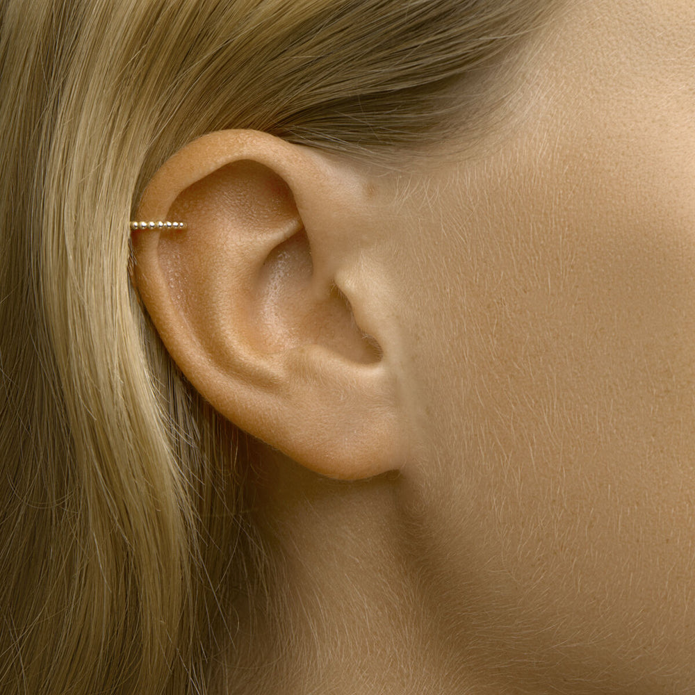 14k Geelgouden Ear Cuff met Bolletjes – Per Stuk
