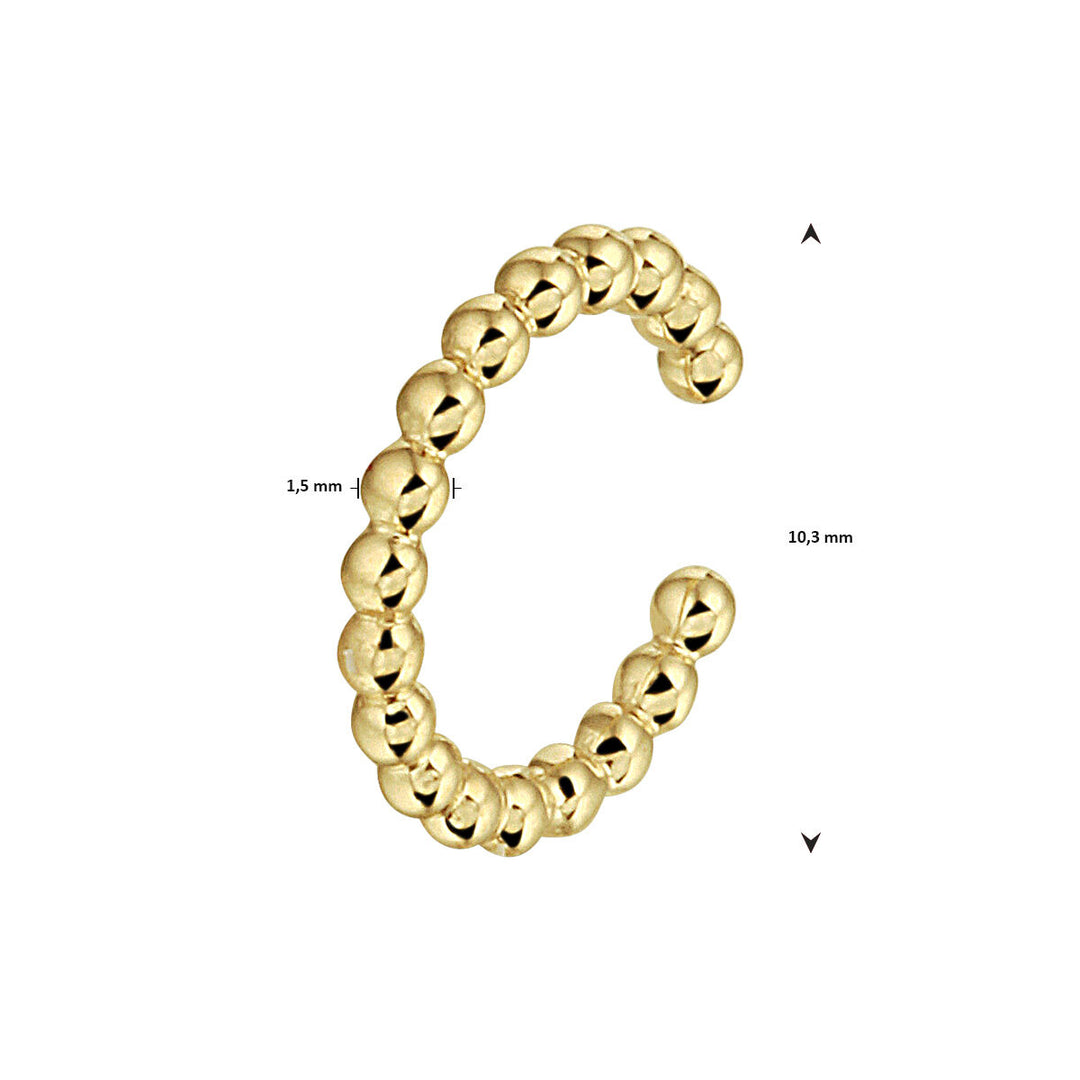 14k Geelgouden Ear Cuff met Bolletjes – Per Stuk