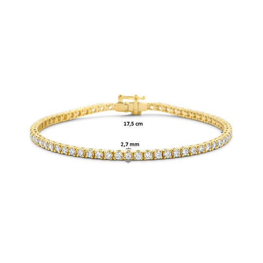 14K Geelgouden Tennisarmband met Lab Grown Diamanten (3.00 ct)