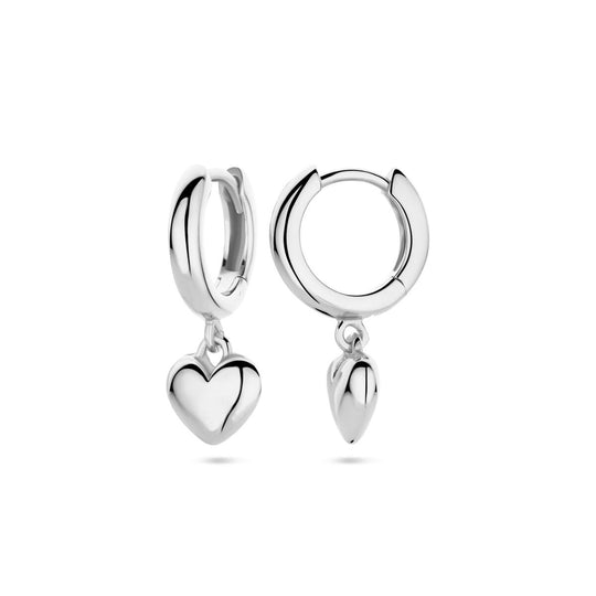 925 Zilveren Klapoorringen met Hartje – Romantische Elegant en Tijdloze Stijl