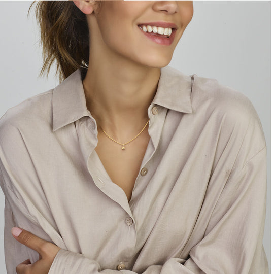 14k Bicolor Geel- en Witgouden Hanger in Bloemvorm – Elegant en Tijdloos Design