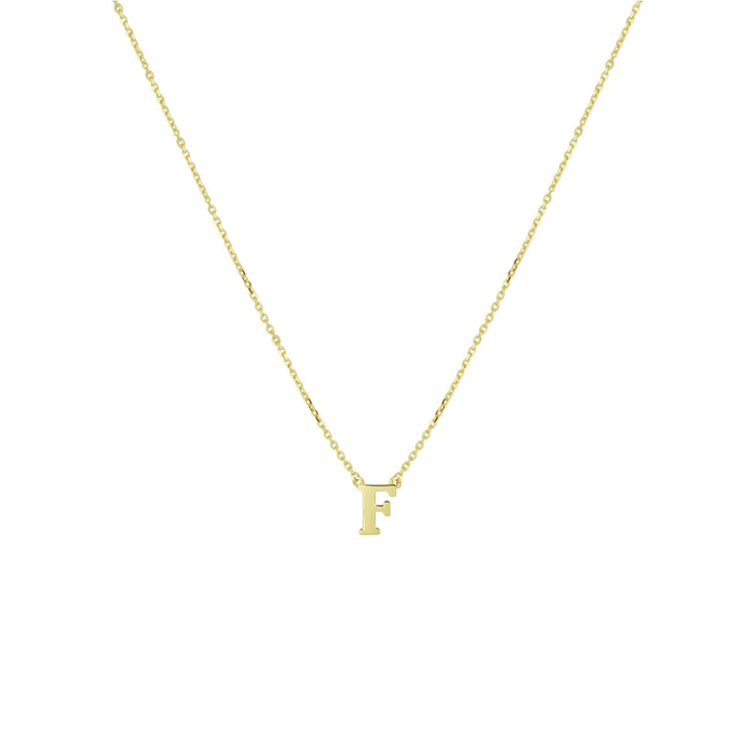 14k Gouden Letter Collier – Anker Schakel 0,8 mm, 40–44 cm Verstelbaar