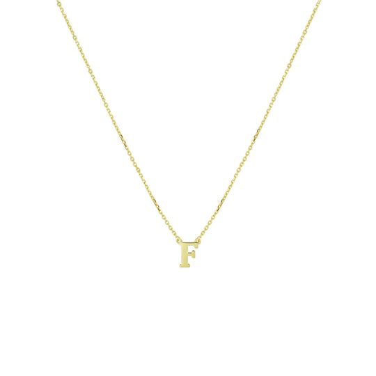 14k Gouden Letter Collier – Anker Schakel 0,8 mm, 40–44 cm Verstelbaar