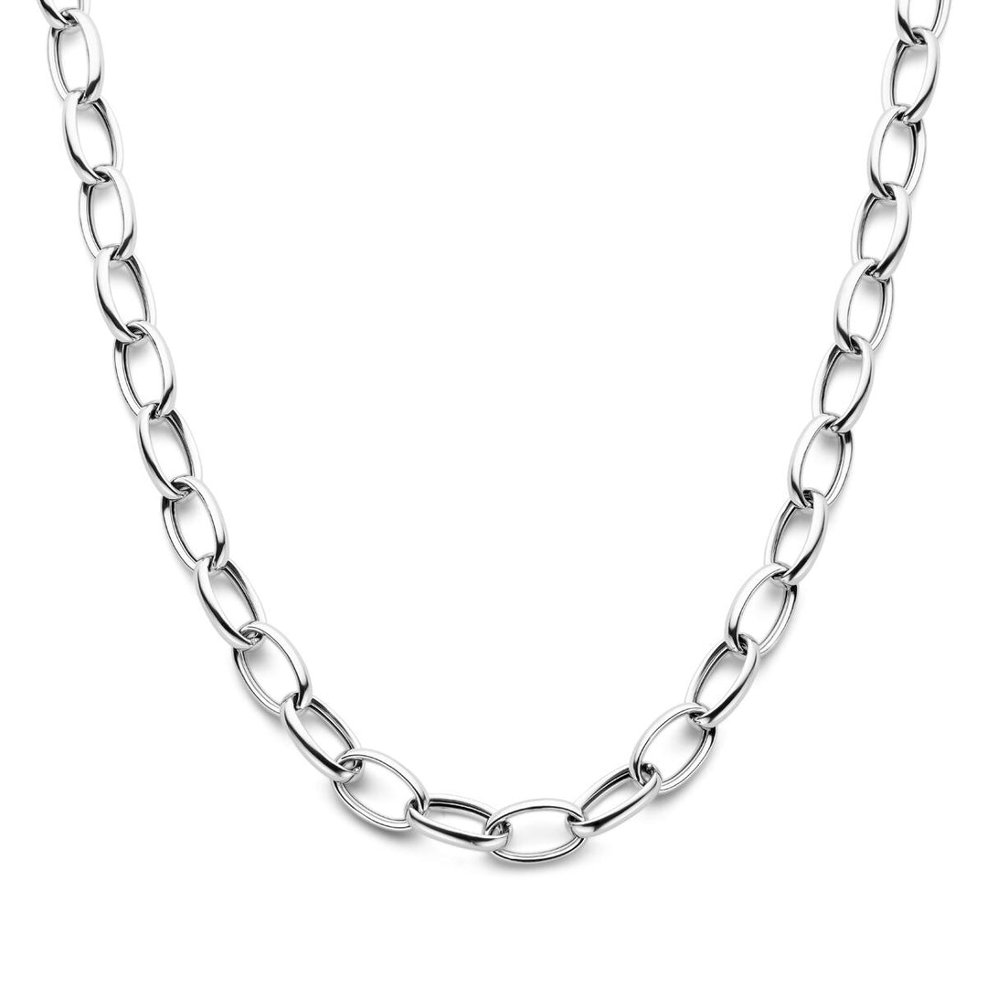 Gerhodineerd 925 Zilveren Collier - 43cm Draaglengte, 10mm Schakelbreedte | Tijdloos en Elegant Design