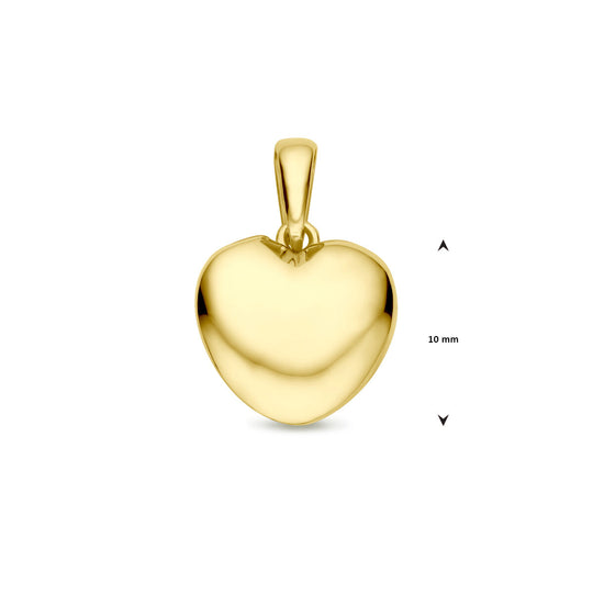 14k Geelgouden Hanger met Hartje – Een Tijdloos Symbool van Liefde en Verbondenheid