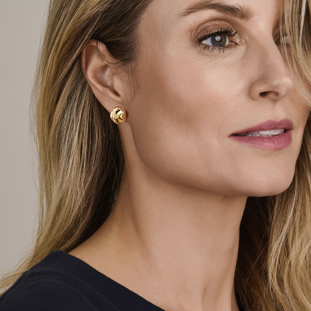 Elegante 14k Geelgouden Oorknoppen - Diameter 17mm
