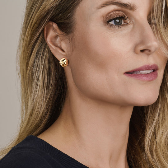 Elegante 14k Geelgouden Oorknoppen - Diameter 17mm