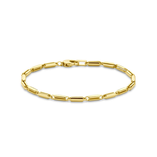 14K Geelgouden Armband Staafjes  - 3.2mm Schakelbreedte, 21cm Lengte