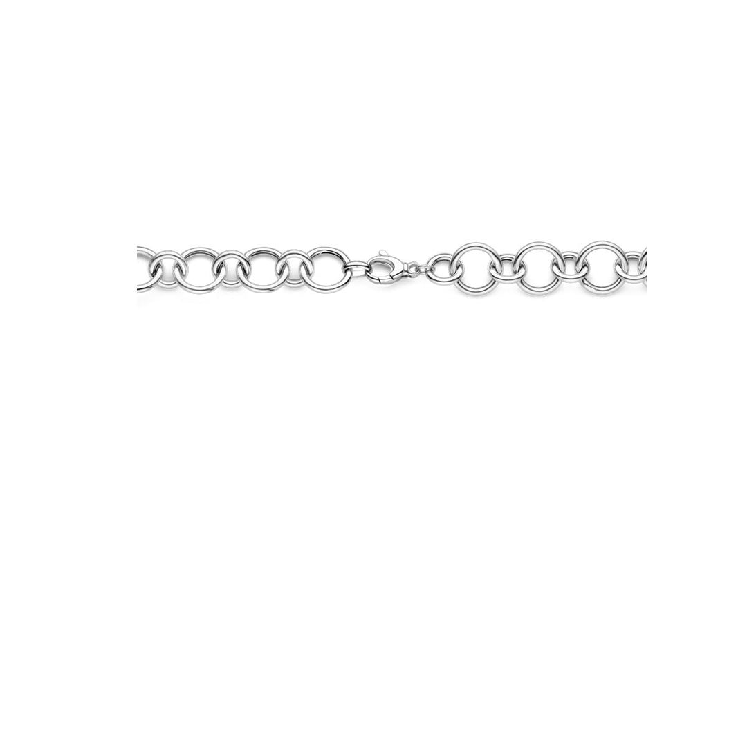 Gerhodineerd 925 Zilveren Collier - 46cm Draaglengte, 17mm Schakelbreedte | Stijlvol en Duurzaam Design