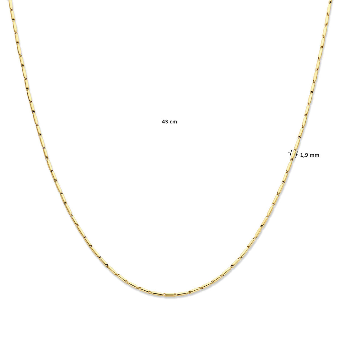 14K Geelgouden Collier met 1,9 mm Breedte – Elegant en Tijdloos