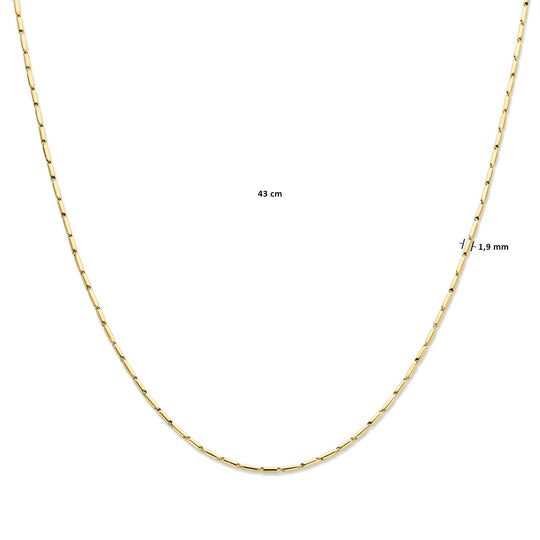 14K Geelgouden Collier met 1,9 mm Breedte – Elegant en Tijdloos