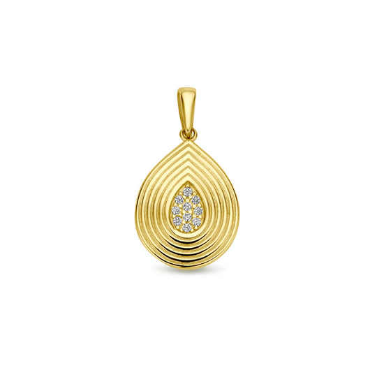 14k Geelgouden Hanger met Zirkonia – Een Stralend Sieraad voor Elke Gelegenheid