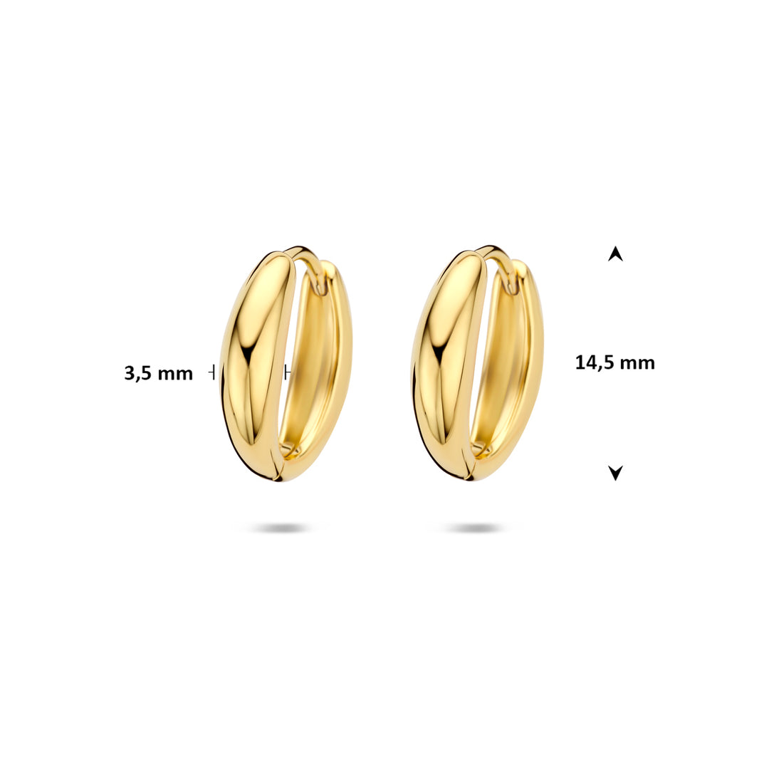 Verguld Geel op 925 Zilveren Klapoorringen – 14,5 x 3,5 mm