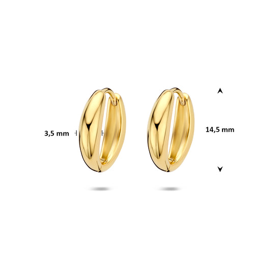 Verguld Geel op 925 Zilveren Klapoorringen – 14,5 x 3,5 mm