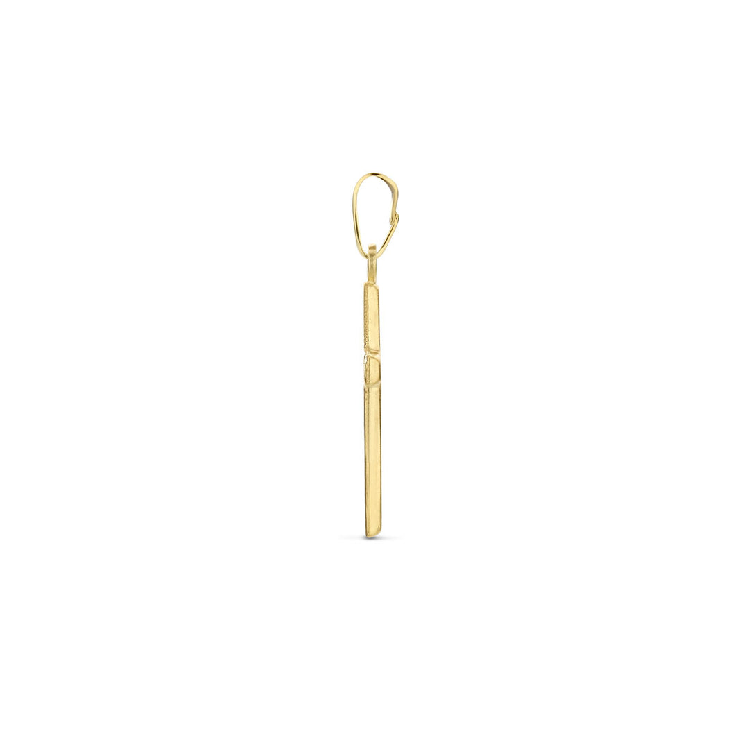 14K Geelgouden Hanger in de Vorm van een Kruis – Elegantie met Diepte en Betekenis
