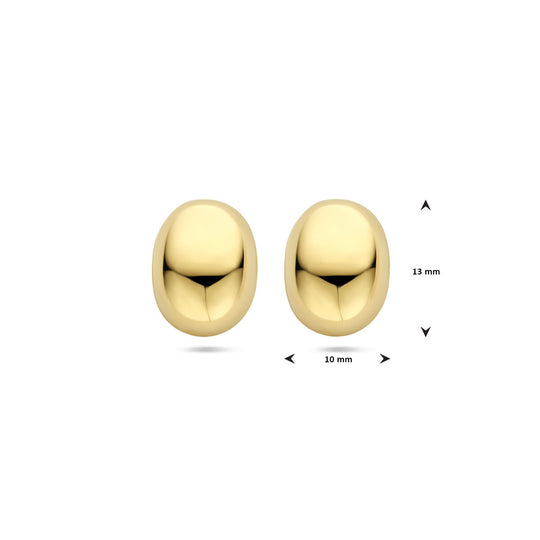 Stijlvolle 14k Geelgouden Oorknoppen - 13x10mm