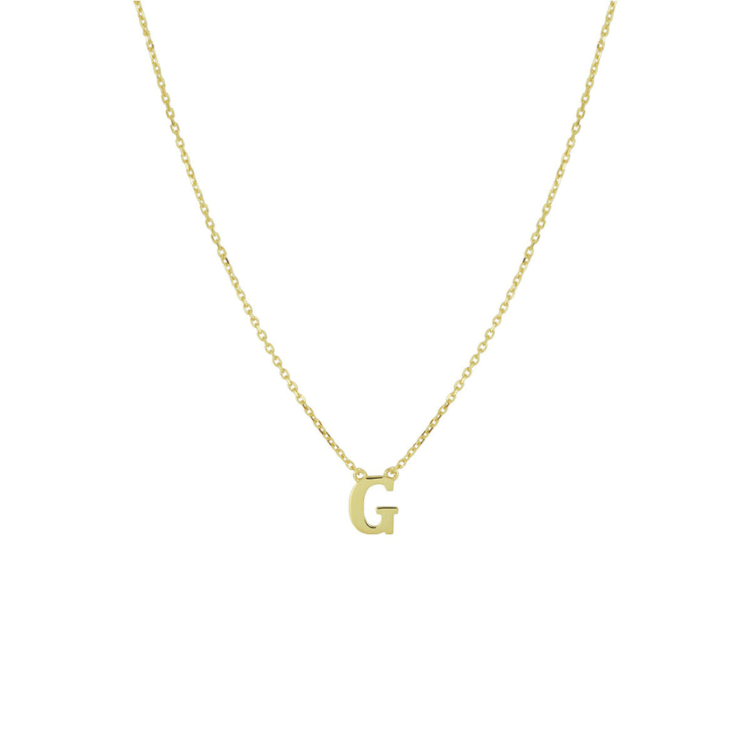 14k Gouden Letter Collier – Anker Schakel 0,8 mm, 40–44 cm Verstelbaar