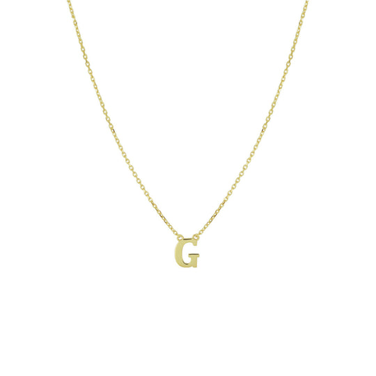 14k Gouden Letter Collier – Anker Schakel 0,8 mm, 40–44 cm Verstelbaar