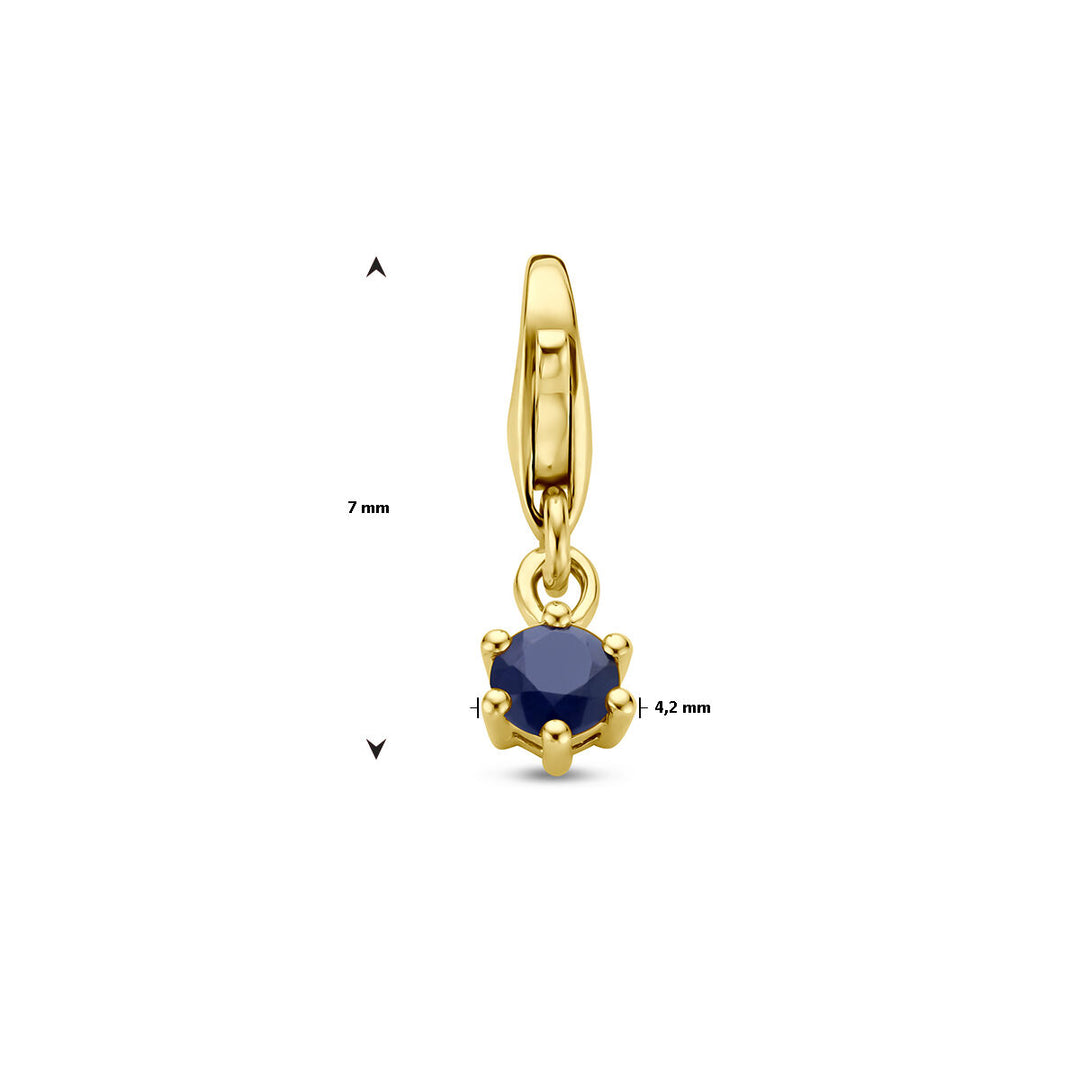 14K Geelgouden Slotbedel met September Geboortesteen – 15,5mm
