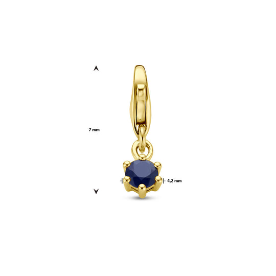 14K Geelgouden Slotbedel met September Geboortesteen – 15,5mm