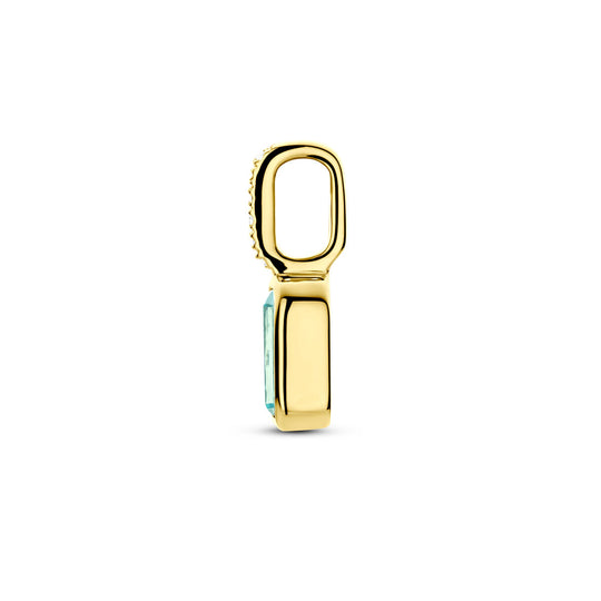 14k Geelgouden Hanger met Aquamarijn & Diamant 0.012ct (Maart)