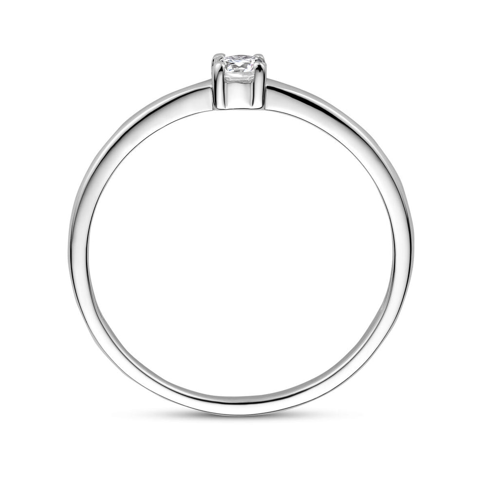 925 Zilveren Ring April Zirkonia Geboortesteen 3mm