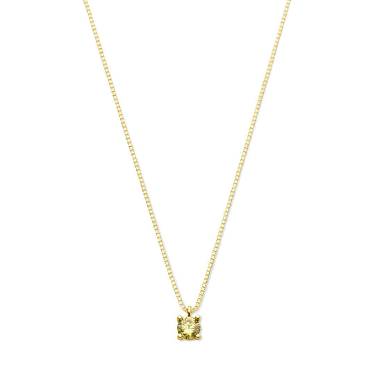 14k Geelgouden Ketting met Citrien (November) – 42+2 cm