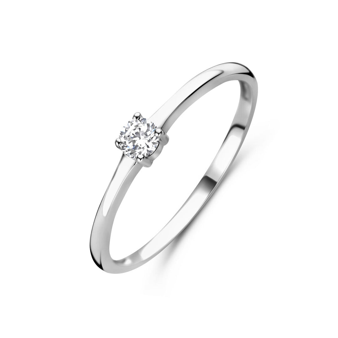 925 Zilveren Ring April Zirkonia Geboortesteen 3mm