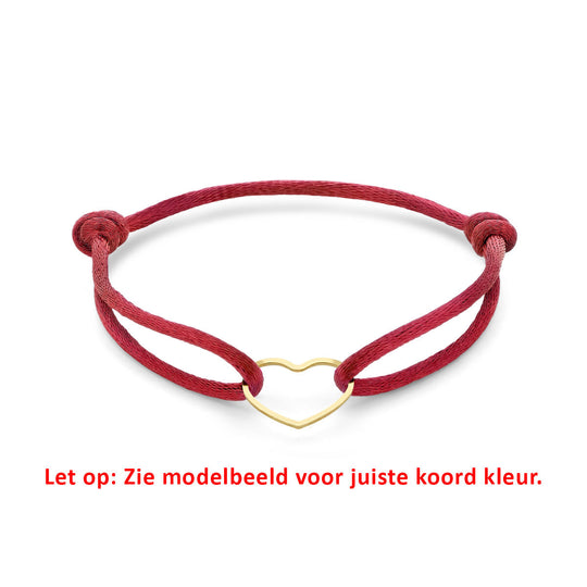 Satijnen Armband met Verguld Hartje – Verstelbaar 13–26 cm