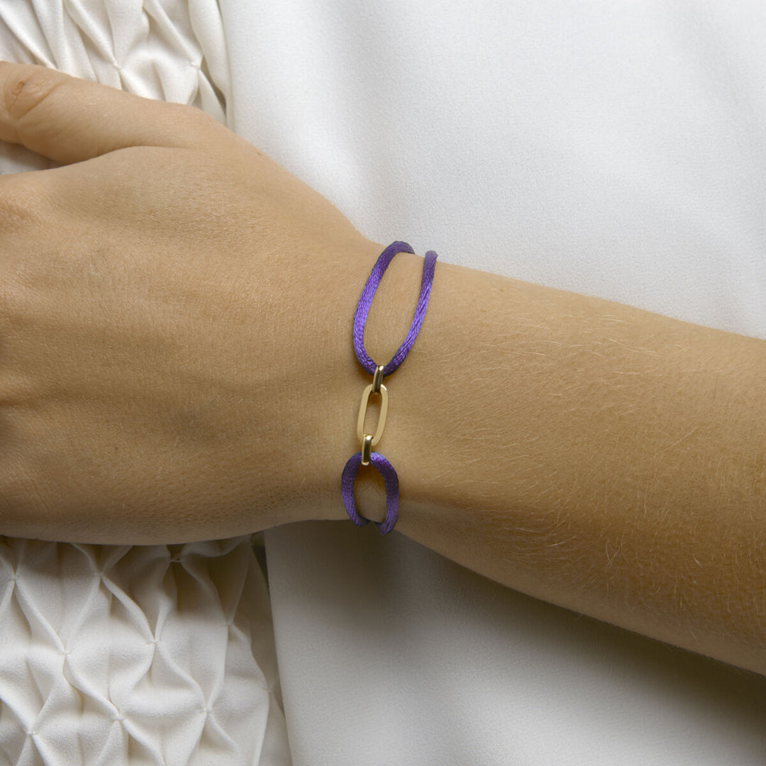 Satijnen Armband Verstelbaar 13–26 cm met Element 20x6 mm