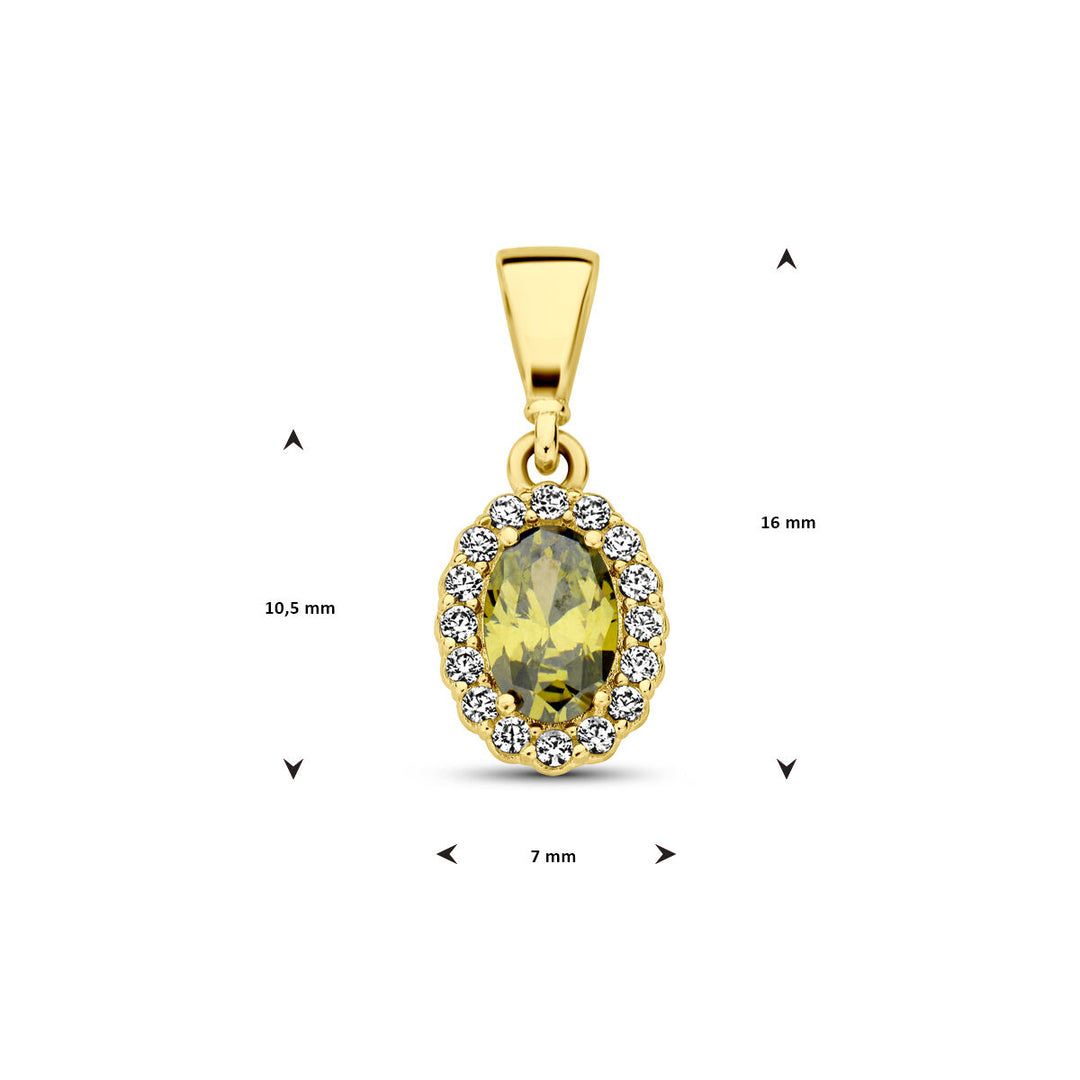 14K Geelgouden Hanger met Augustus Geboortesteen Zirkonia – 16mm