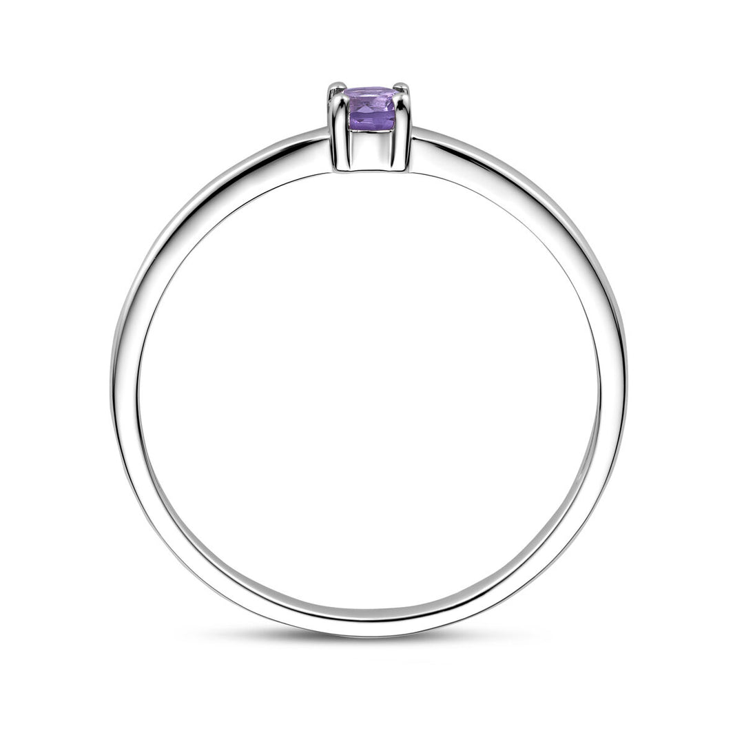 925 Zilveren Ring Juni Licht Amethist Geboortesteen 3mm