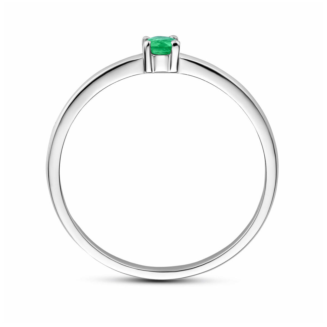 925 Zilveren Ring Mei Smaragd Geboortesteen 3mm