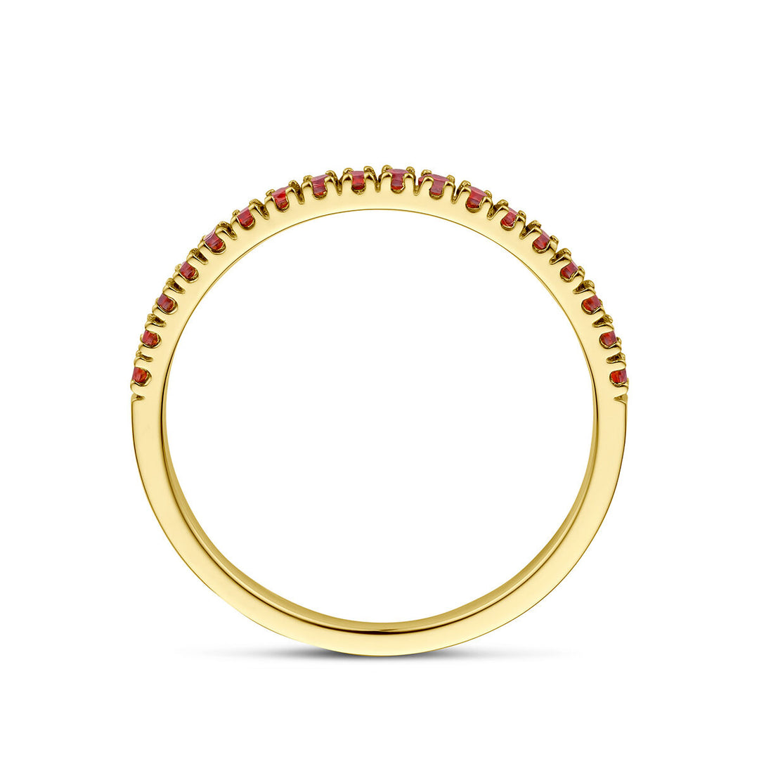 14K Geelgouden Ring met Granaat Geboortesteen - Januari