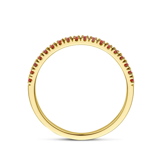 14K Geelgouden Ring met Granaat Geboortesteen - Januari