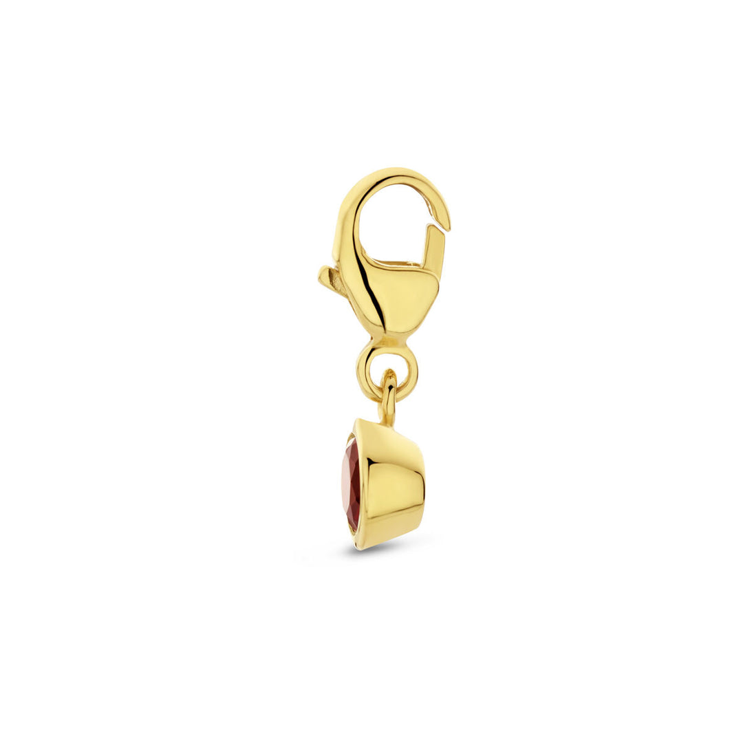 14k Geelgouden Slotbedel met Januari Geboortesteen 15x5mm