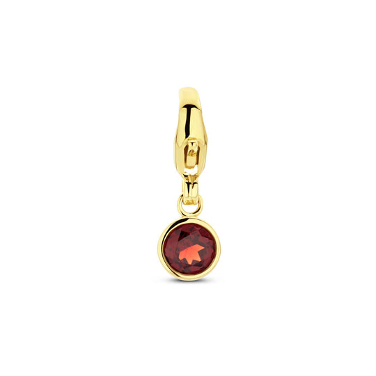 14k Geelgouden Slotbedel met Januari Geboortesteen 15x5mm