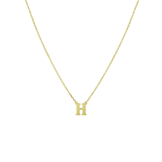 14k Gouden Letter Collier – Anker Schakel 0,8 mm, 40–44 cm Verstelbaar