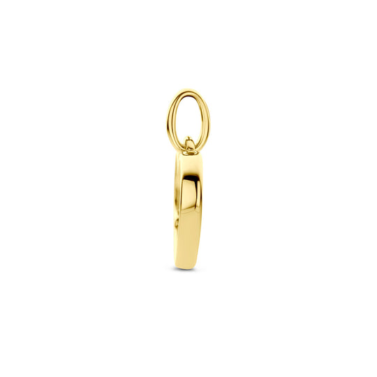 14k Geelgouden Hart Hanger 10,5x11mm met Diamant 0.01ct H P1