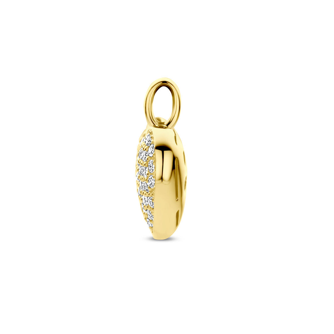 14k Geelgouden Hart Hanger met Diamant H SI