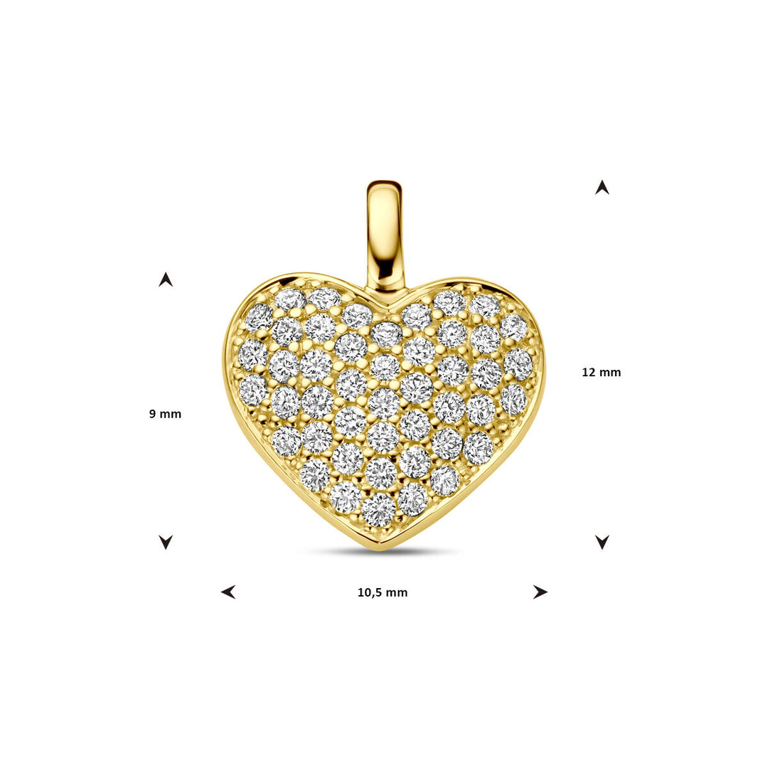 14k Geelgouden Hart Hanger met Diamant H SI