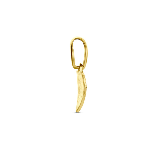 14k Geelgouden Hart Hanger 13mm Poli/Mat Afwerking